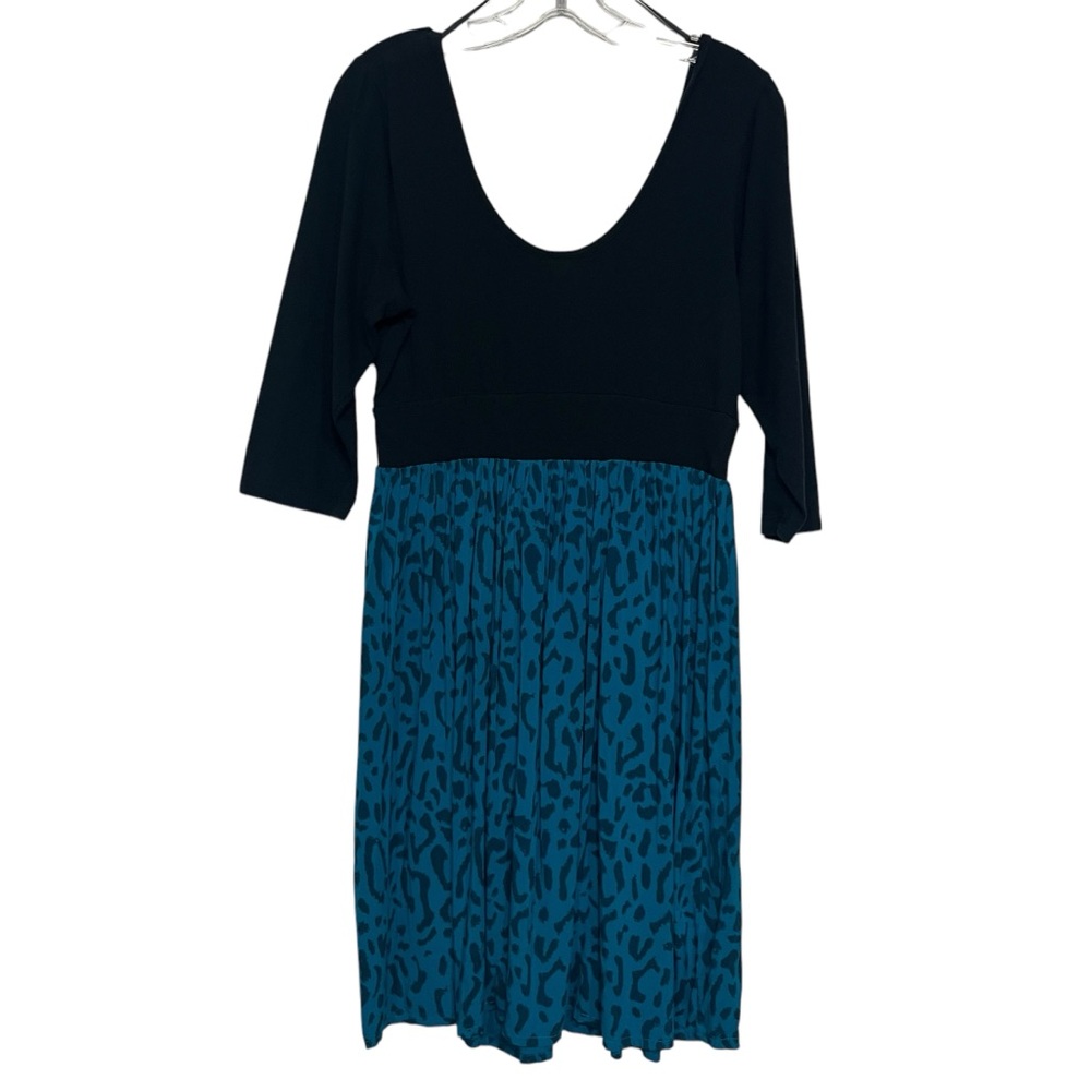 Torrid blue and black leopard animal print Midi Dress